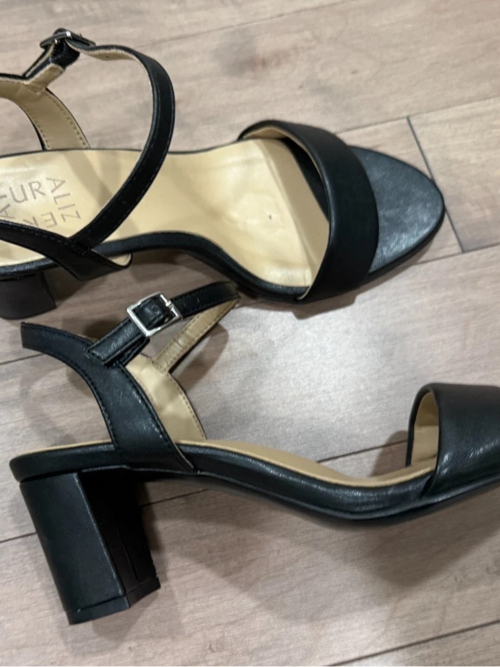 ALDO Black Block Heel Ankle-Strap Sandals